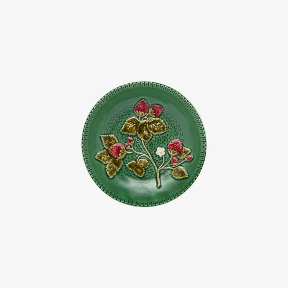 Bordallo Pinheiro Strawberries Yeşil Seramik Kahvaltı Tabağı 65009445