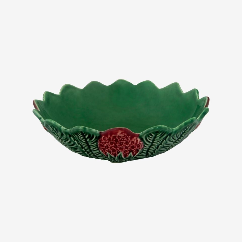 Bordallo Pinheiro Strawberries Yeşil Seramik Servis Kasesi