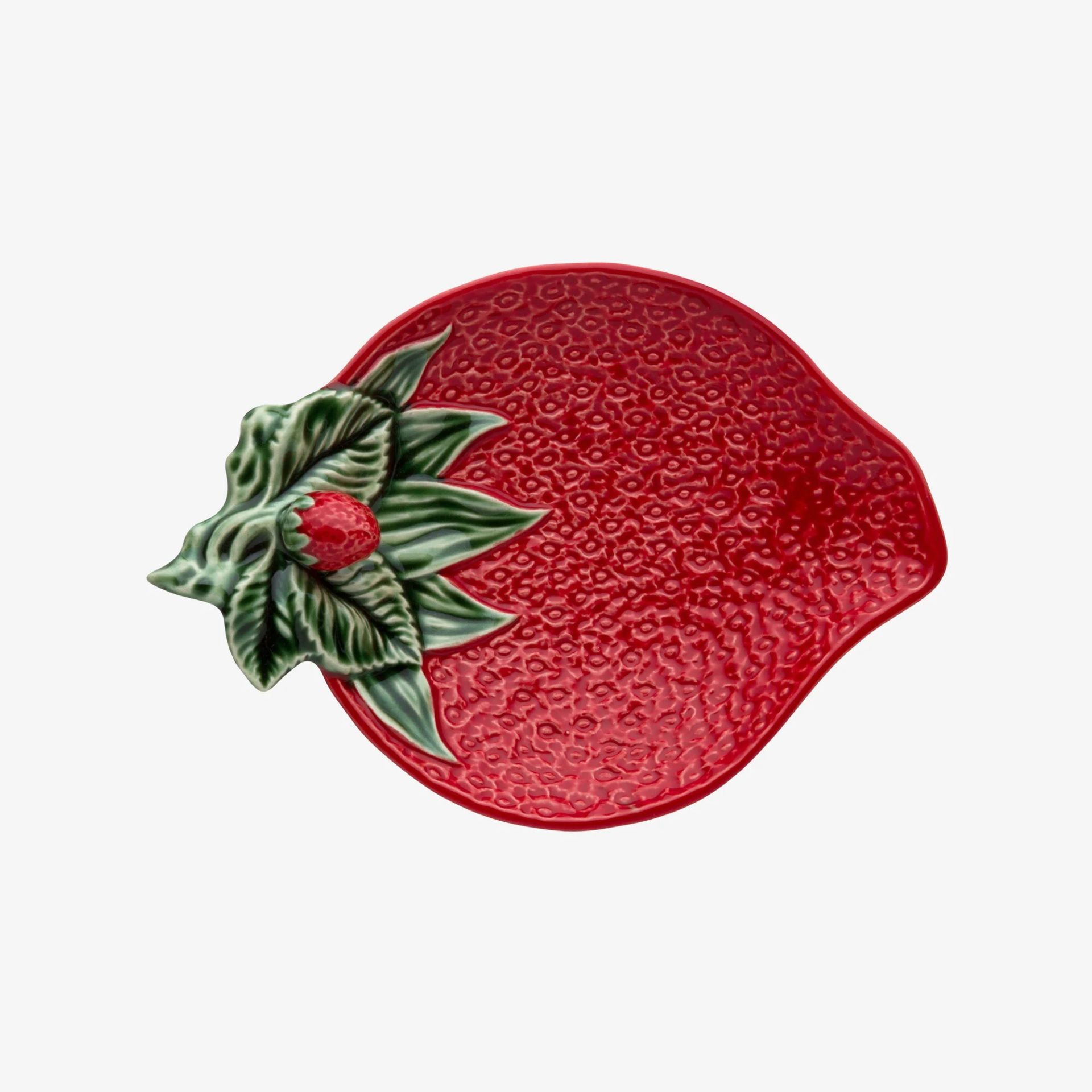 Bordallo Pinheiro Strawberries Kırmızı Seramik Servis Tabağı