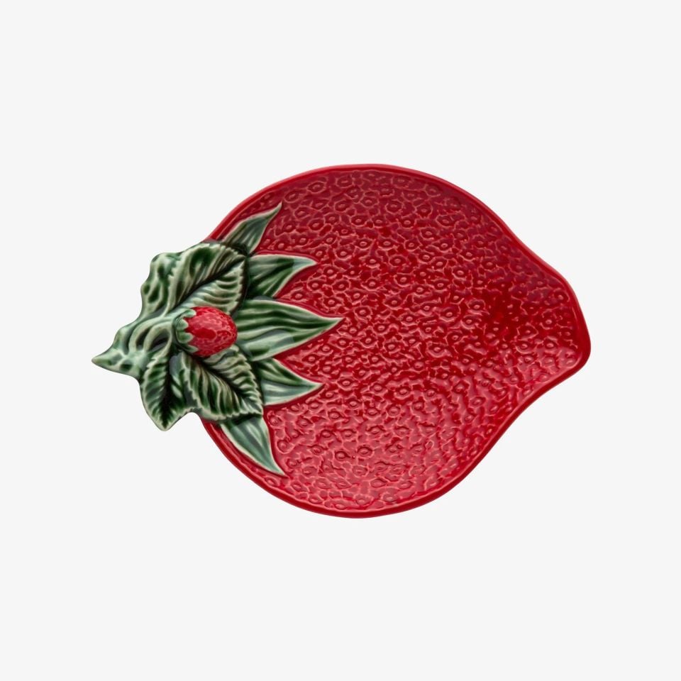 Bordallo Pinheiro Strawberries Kırmızı Seramik Servis Tabağı