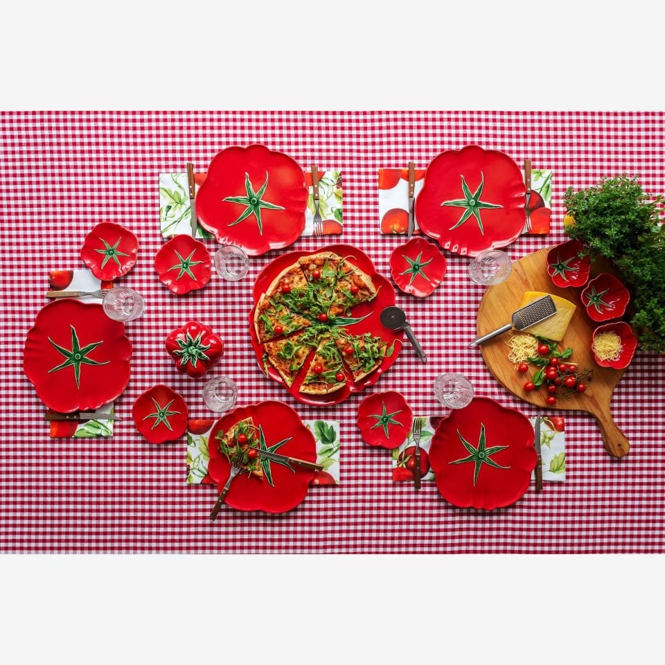 Bordallo Pinheiro Tomato Kırmızı Seramik Yemek Tabağı