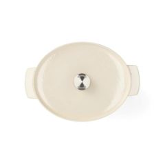 KitchenAid Oval Döküm Demir Tencere 30 cm / 5.6 L Almond Cream