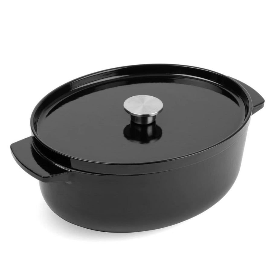 KitchenAid Oval Döküm Demir Tencere 30 cm / 5.6 L Onyx Black