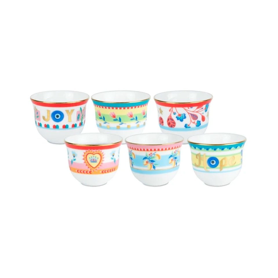 Baci Milano Mamma Mia 6'lı Desenli Mini Fincan Seti 6 cm x 5 cm