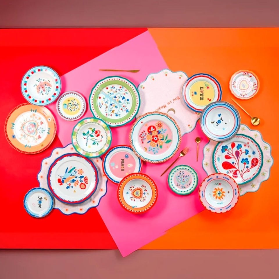 Baci Milano Mamma Mia Çiçek Desenli Yemek Tabağı 28 cm