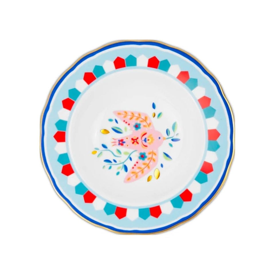 Baci Milano Mamma Mia Kuş Desenli Tabak 22 cm