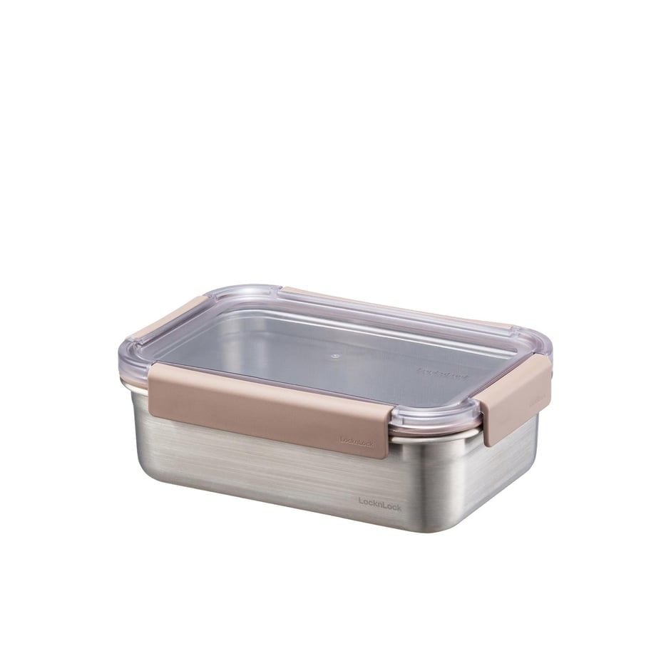 LL Paslanmaz Çelik Fırın & Saklama Kabı Dörtgen Kilitli 1 Lt - Kahverengi
