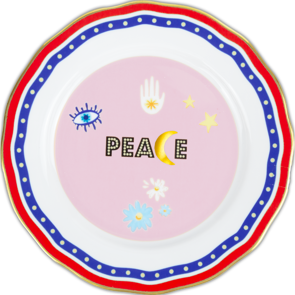 Baci Milano Mamma Mia “Peace” Yazılı Tabak 22 cm