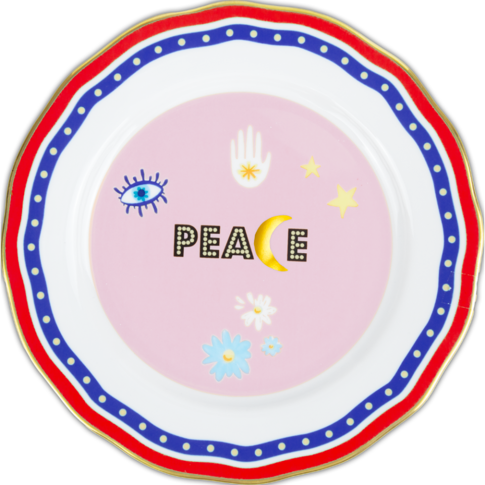 Baci Milano Mamma Mia “Peace” Yazılı Tabak 22 cm