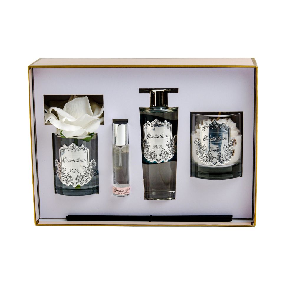 Guerlie&co. Luxury Silver Set Beyaz Gül