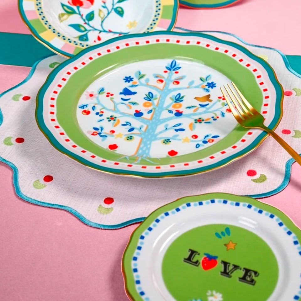 Baci Milano Mamma Mia Love Yazılı Tatlı Tabağı 16 cm