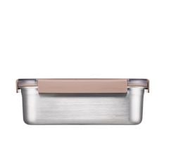 LocknLock Paslanmaz Çelik Fırın & Saklama Kabı Dörtgen Kilitli 2 Lt - Kahverengi