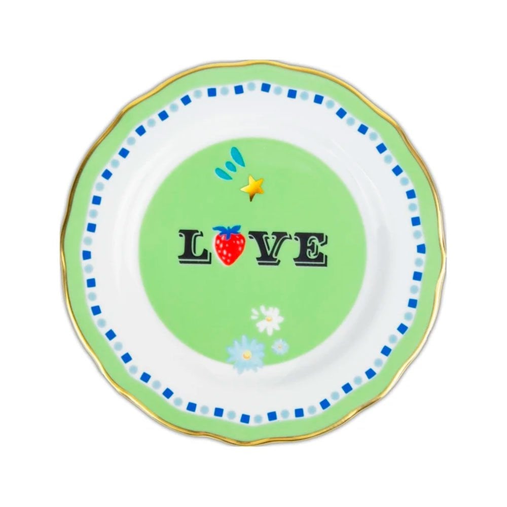 Baci Milano Mamma Mia Love Yazılı Tatlı Tabağı 16 cm