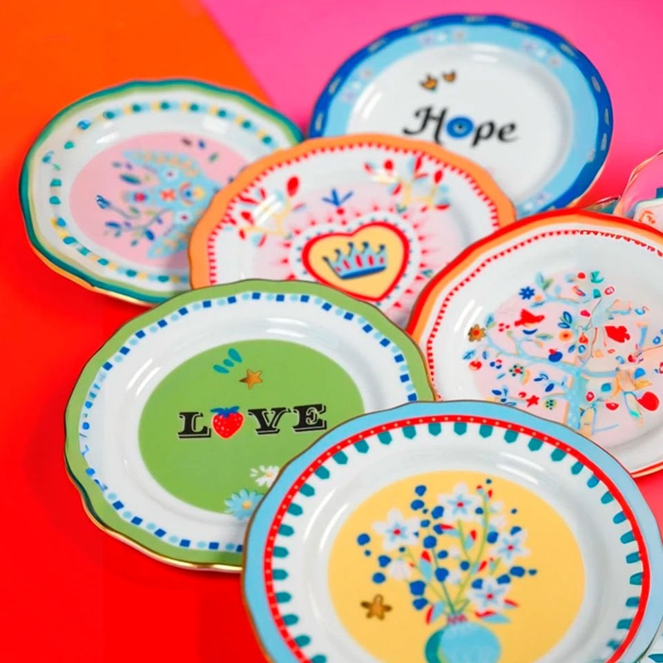 Baci Milano Mamma Mia Love Yazılı Tatlı Tabağı 16 cm