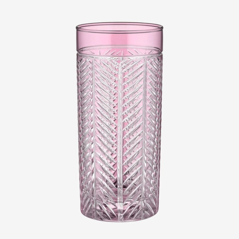 Pembe Cam Su Bardağı 485 Ml Lanza Collection by Chiara Alessi