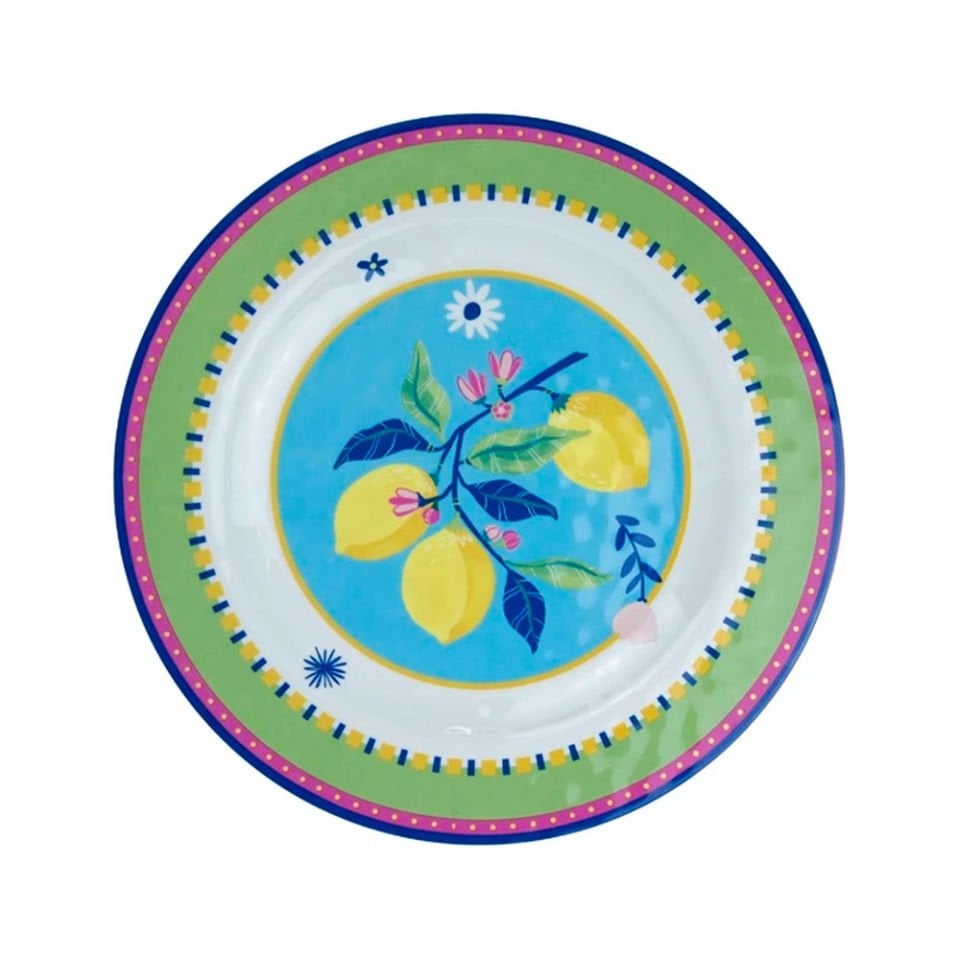 Baci Milano Mamma Mia 6'lı Limon Desenli Yemek Tabağı Seti 28 cm