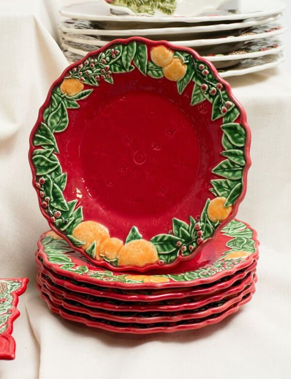 Bordallo Pinheiro Garland Kırmızı Tabak 22 cm