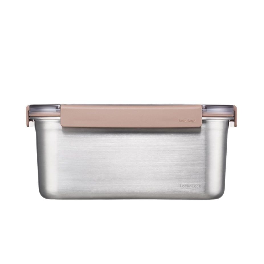 LL Paslanmaz Çelik Fırın & Saklama Kabı Dörtgen Kilitli 2.8 Lt - Kahverengi