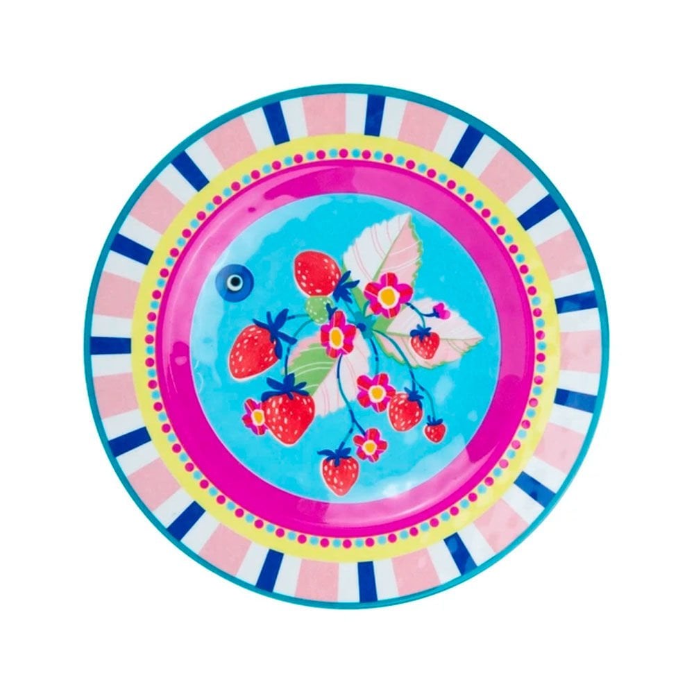 Baci Milano Mamma Mia 6'lı Çilek Desenli Tabak Seti 21,5 cm