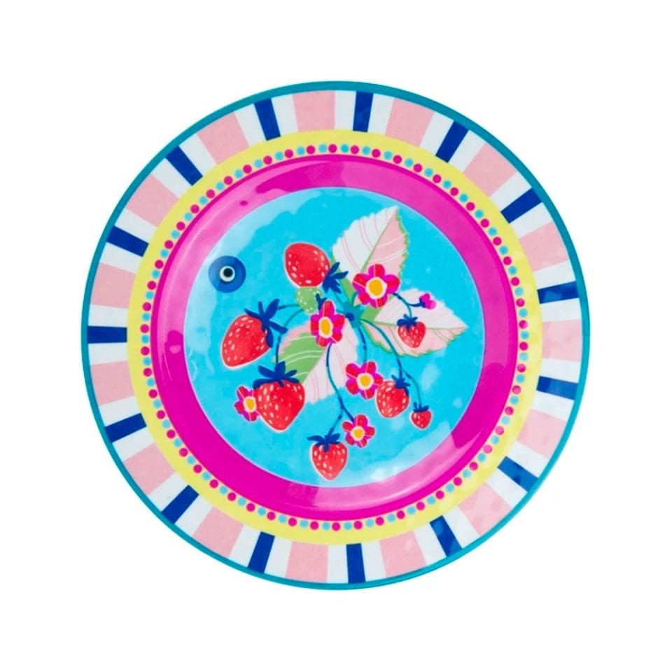 Baci Milano Mamma Mia 6'lı Çilek Desenli Tabak Seti 21,5 cm