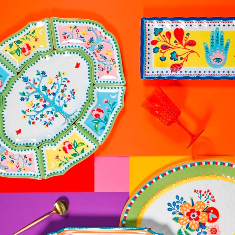 Baci Milano Mamma Mia Ağaç Desenli 7 Parça Meze Tabağı 50 cm x 60 cm