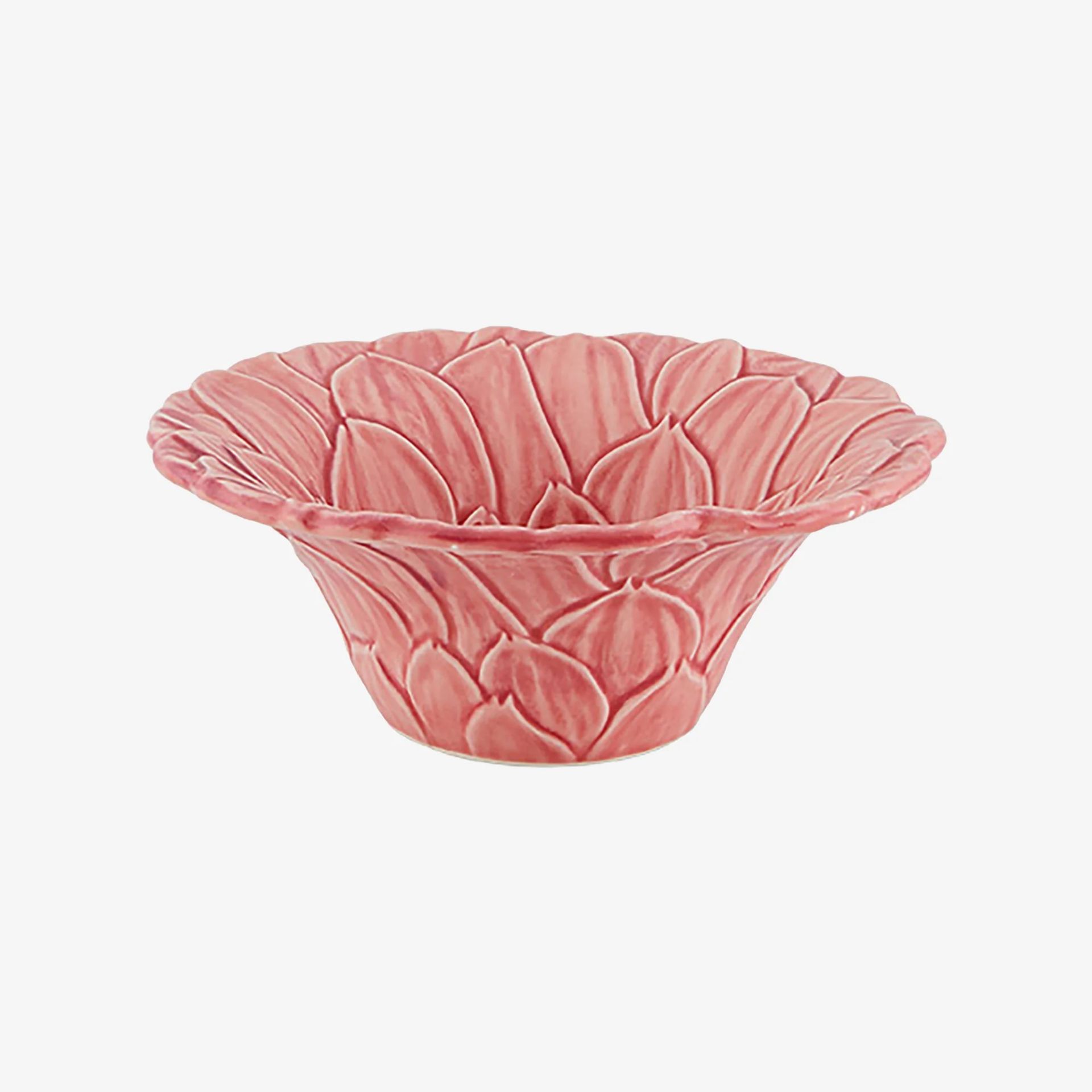 Bordallo Pinheiro Maria Flor Pembe Seramik Servis Kasesi