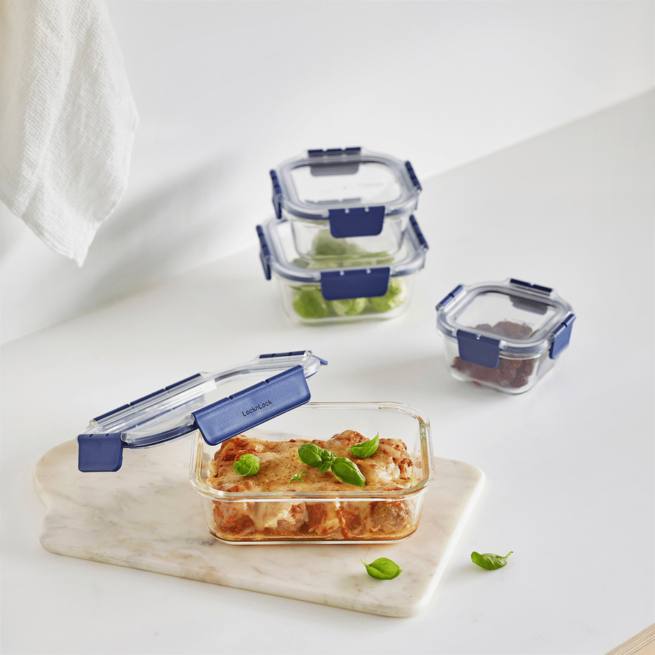 LL Top Class Fırın & Saklama Kabı Dörtgen Kilitli 630 ml Mavi