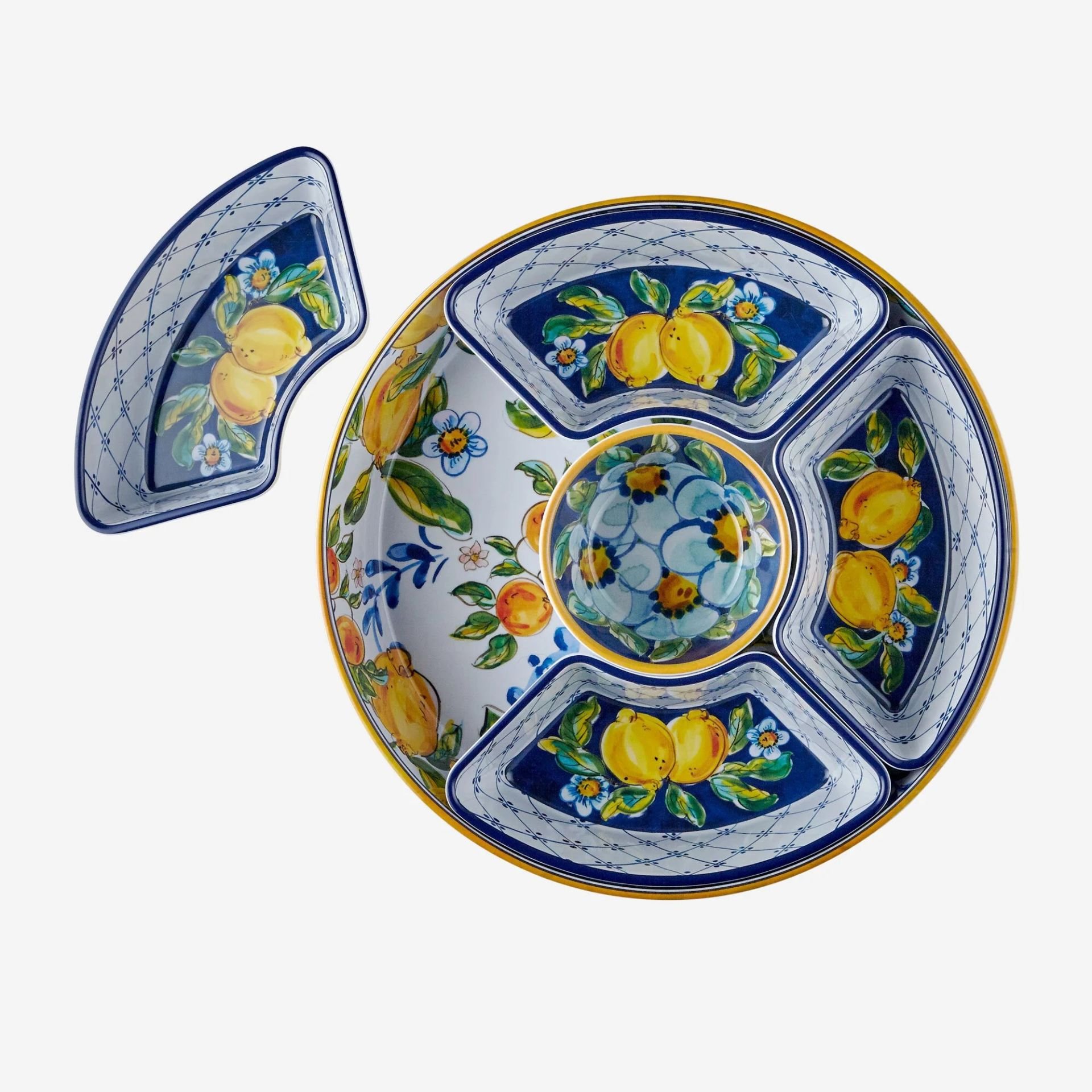 Chiara Alessi Capri Mavi Melamin 5 Bölmeli Servis Tepsisi CAMAR0037YW