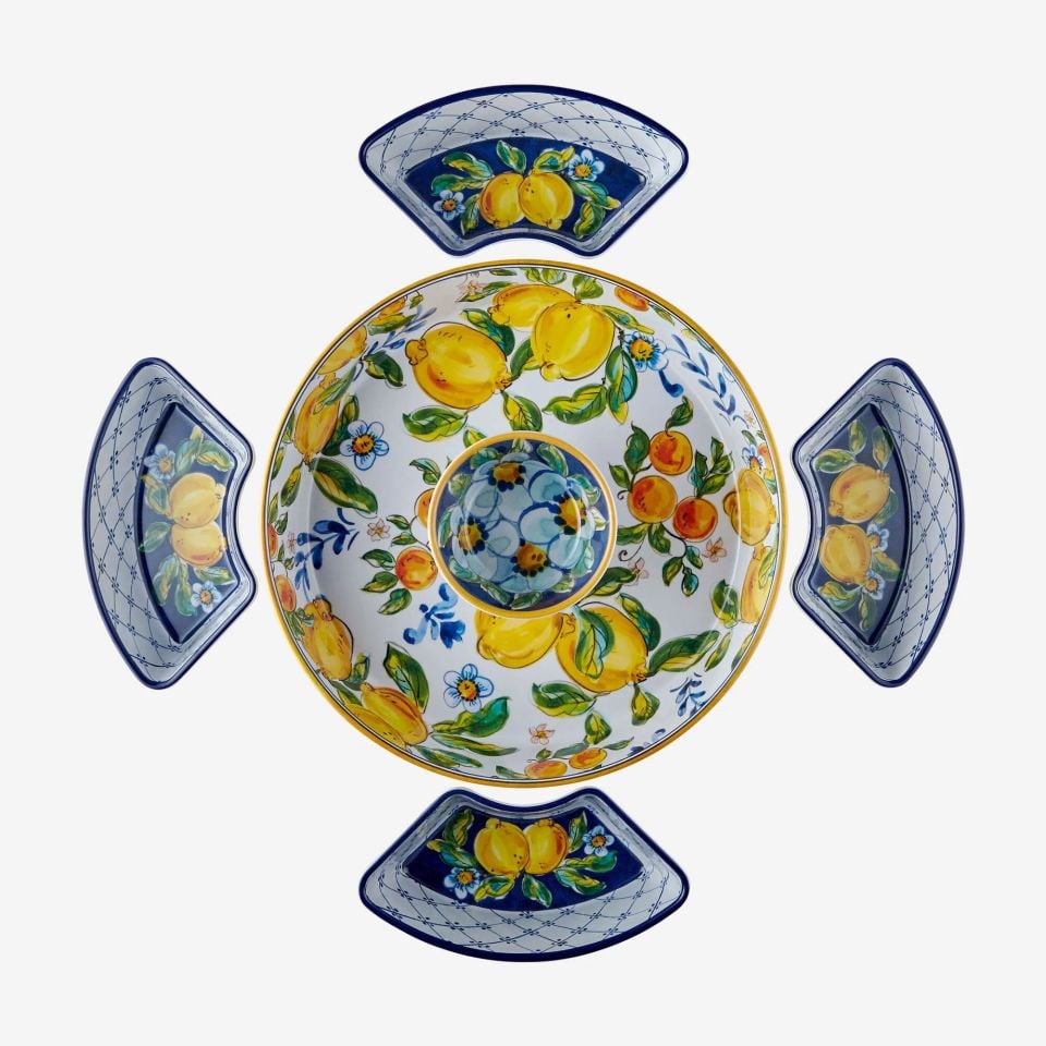 Chiara Alessi Capri Mavi Melamin 5 Bölmeli Servis Tepsisi CAMAR0037YW