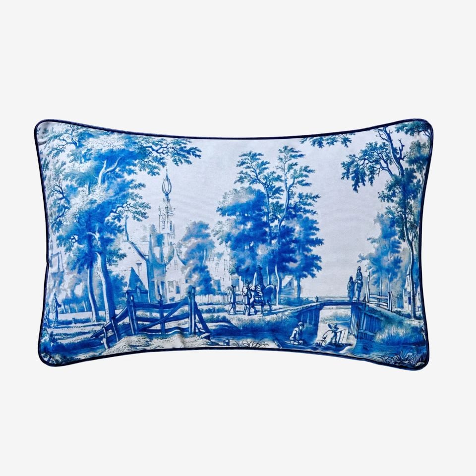 Chiara Alessi Mavi Kadife Dekoratif Yastık 30X50 Cm Romance Collection