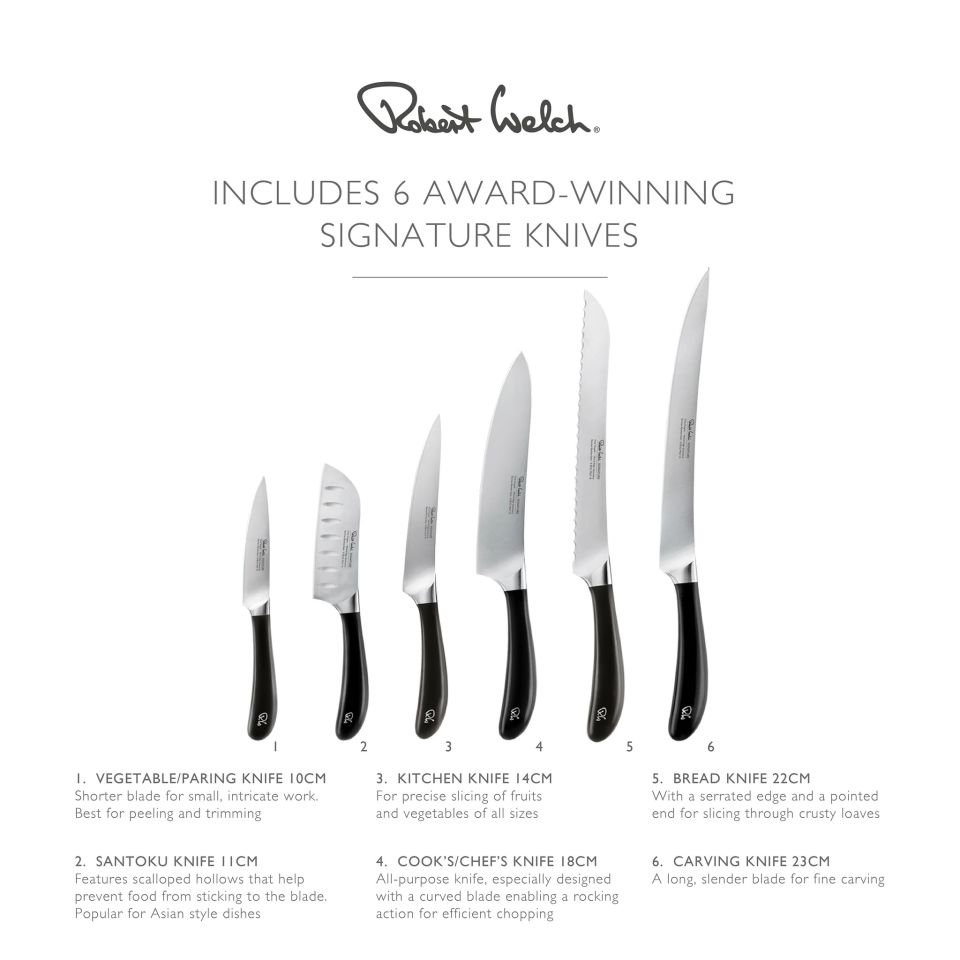 Robert Welch Bileyici ile Signature Bıçak Blok Seti