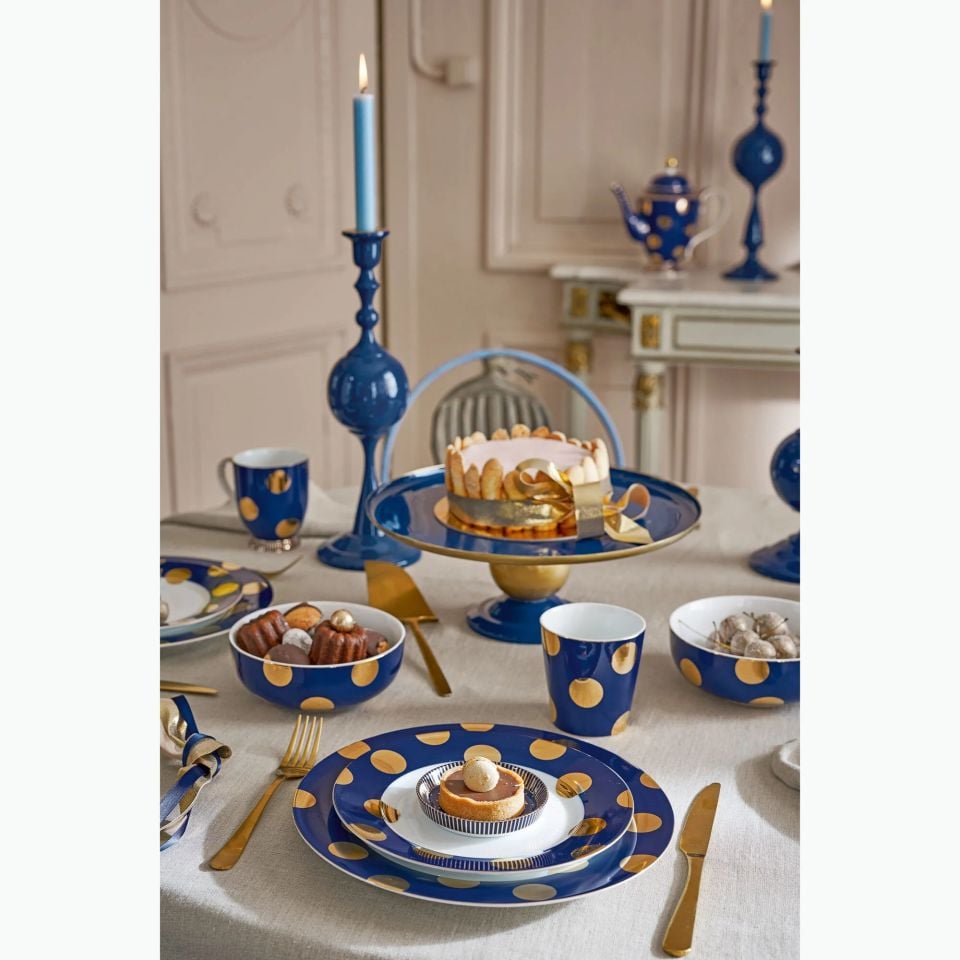 Lacivert Porselen 22'li Kahvaltı Tabağı 21 Cm Dot Delight Collection by Pip Studio
