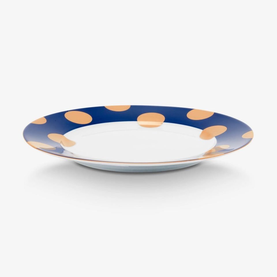 Lacivert 2'li Porselen Yemek Tabağı 26,5 Cm Dot Delight Collection by Pip Studio
