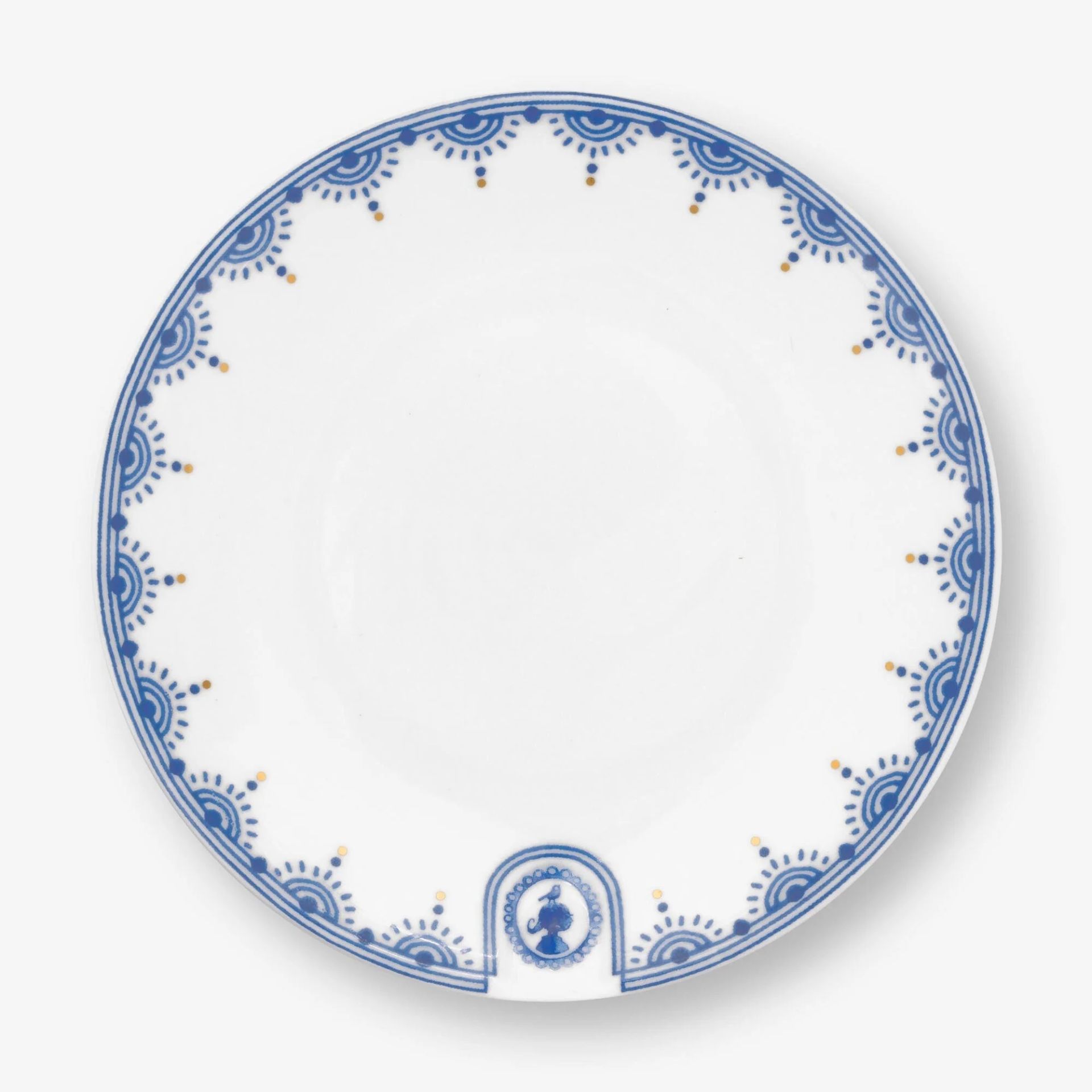 Beyaz Porselen Petit Four Tabağı 12 Cm Blue Bird Collection by Pip Studio