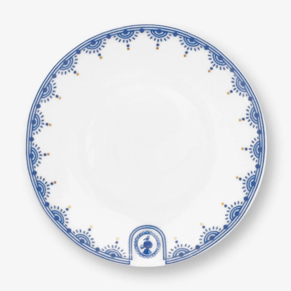 Beyaz Porselen Petit Four Tabağı 12 Cm Blue Bird Collection by Pip Studio