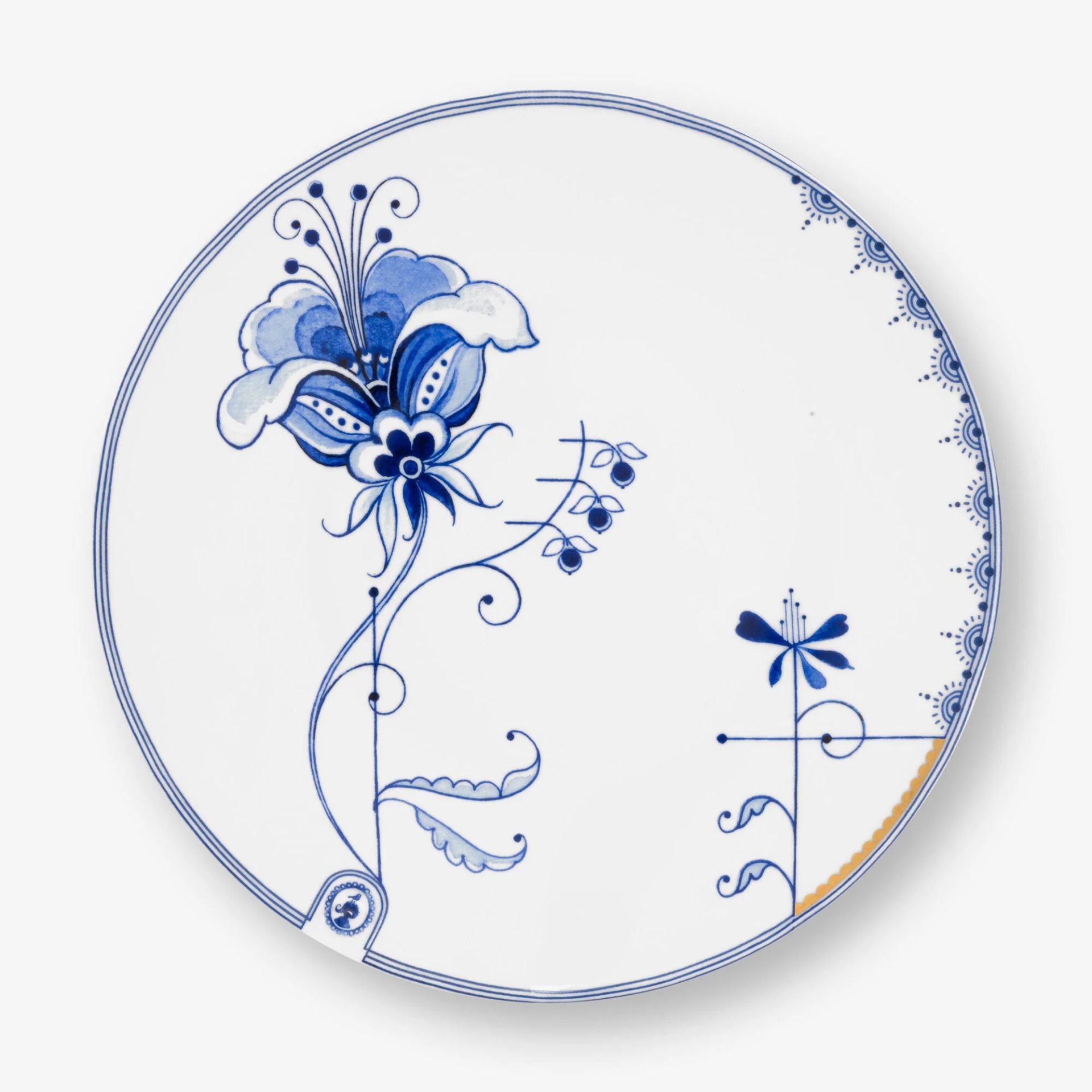 Beyaz Porselen Kahvaltı Tabağı 23 Cm Blue Bird Collection by Pip Studio