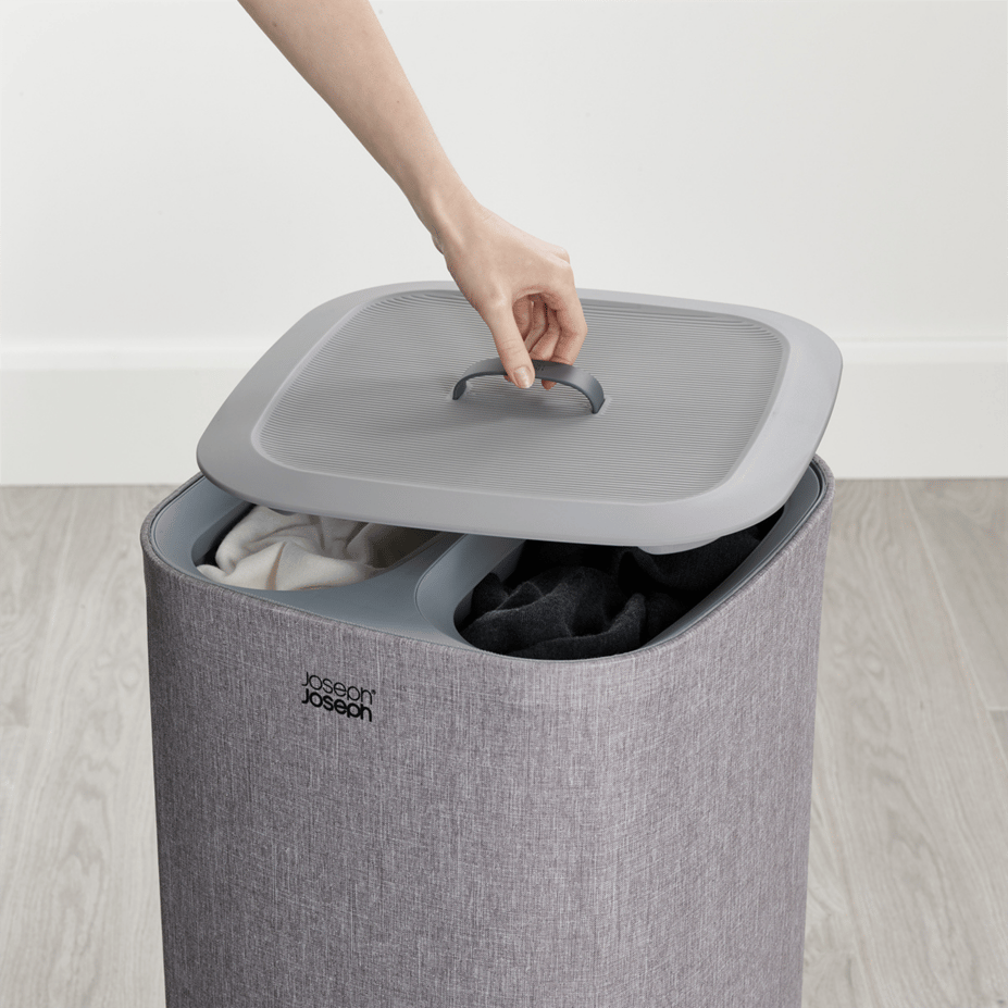 JJ Tota 60 L Çamaşır Ayırma Sepeti Gri Siyah