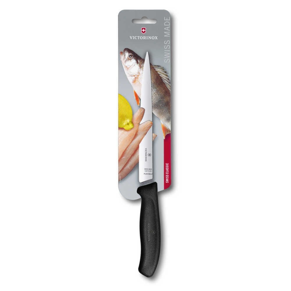 Victorinox 6.8713.20B 20cm Siyah Fileto Bıçağı, Blisterli Paket