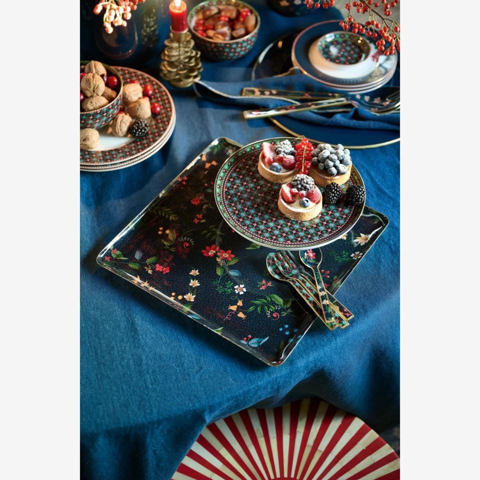 Lacivert Metal Tepsi 30,5X30,5 Cm Berry Blues Collection by Pip Studio