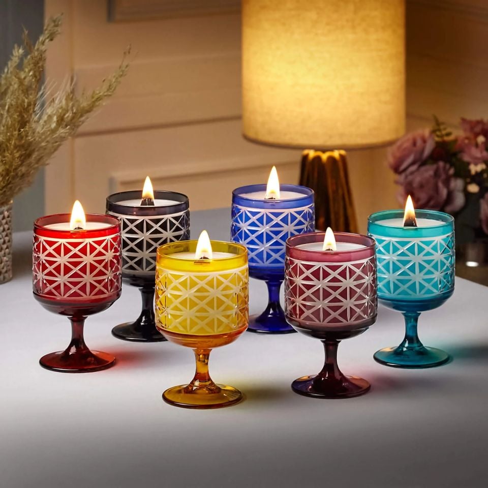 Kırmızı Cam Mum 300 Ml Luce Verde Collection by Chiara Alessi