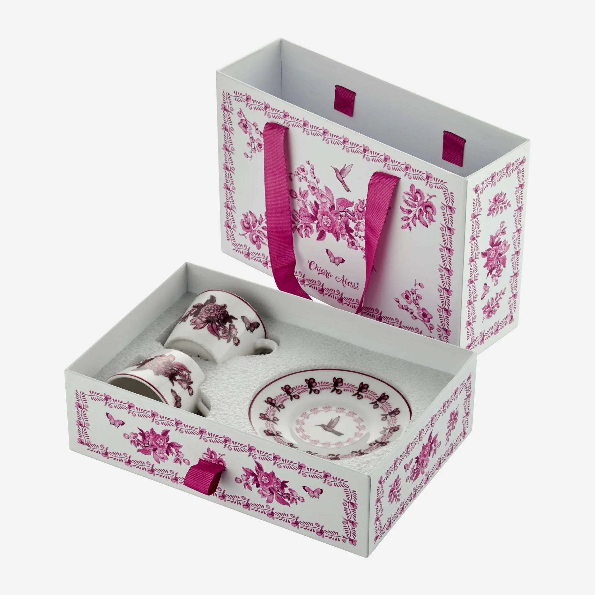 Chiara Alessi Pembe Porselen Kahve Fincan Seti 120 Ml Primavera Collection