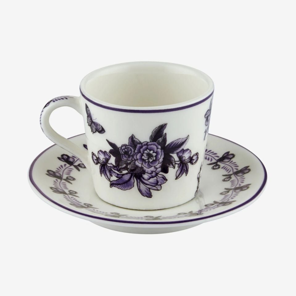 Mor Porselen Kahve Fincan Seti 120 Ml Primavera Collection by Chiara Alessi