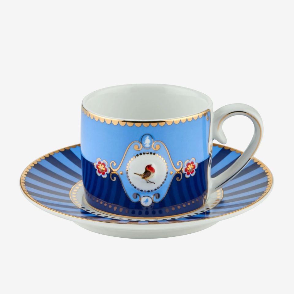 Mavi Porselen Kahve Fincanı 125 Ml Love Birds Collection by Pip Studio