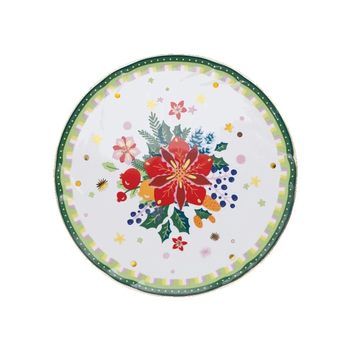 Baci Milano Mamma Mia Çiçek Desenli Servis Tabağı 32 cm