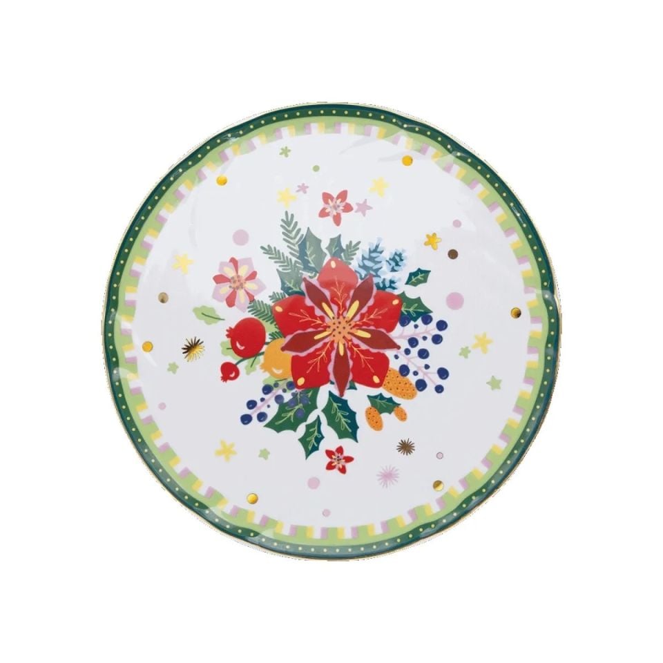 Baci Milano Mamma Mia Çiçek Desenli Servis Tabağı 32 cm