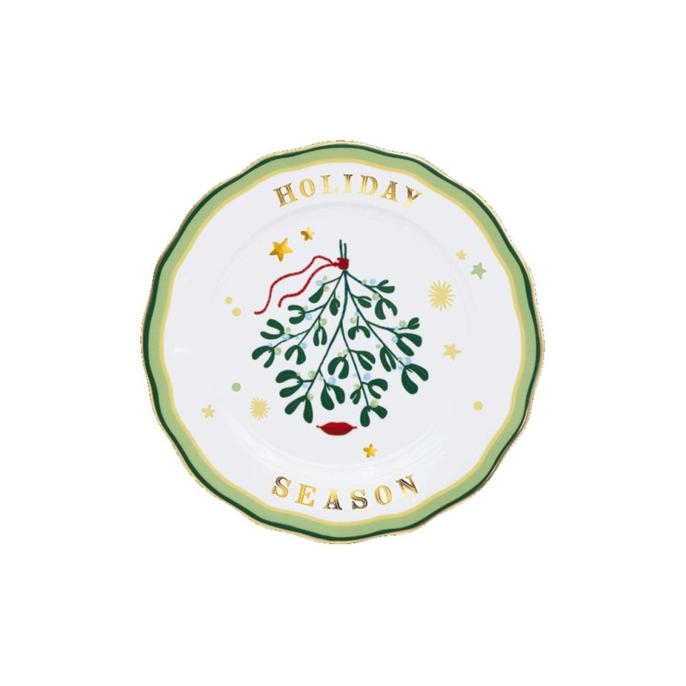 Baci Milano Mamma Mia Zeytin Dalı Desenli Tatlı Tabağı 22 cm