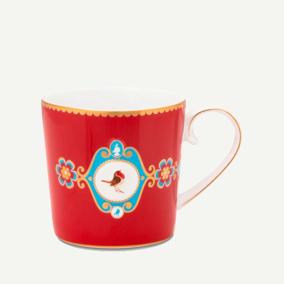 Kırmızı Porselen Kupa 150 ml. Love Birds Collection by Pip Studio