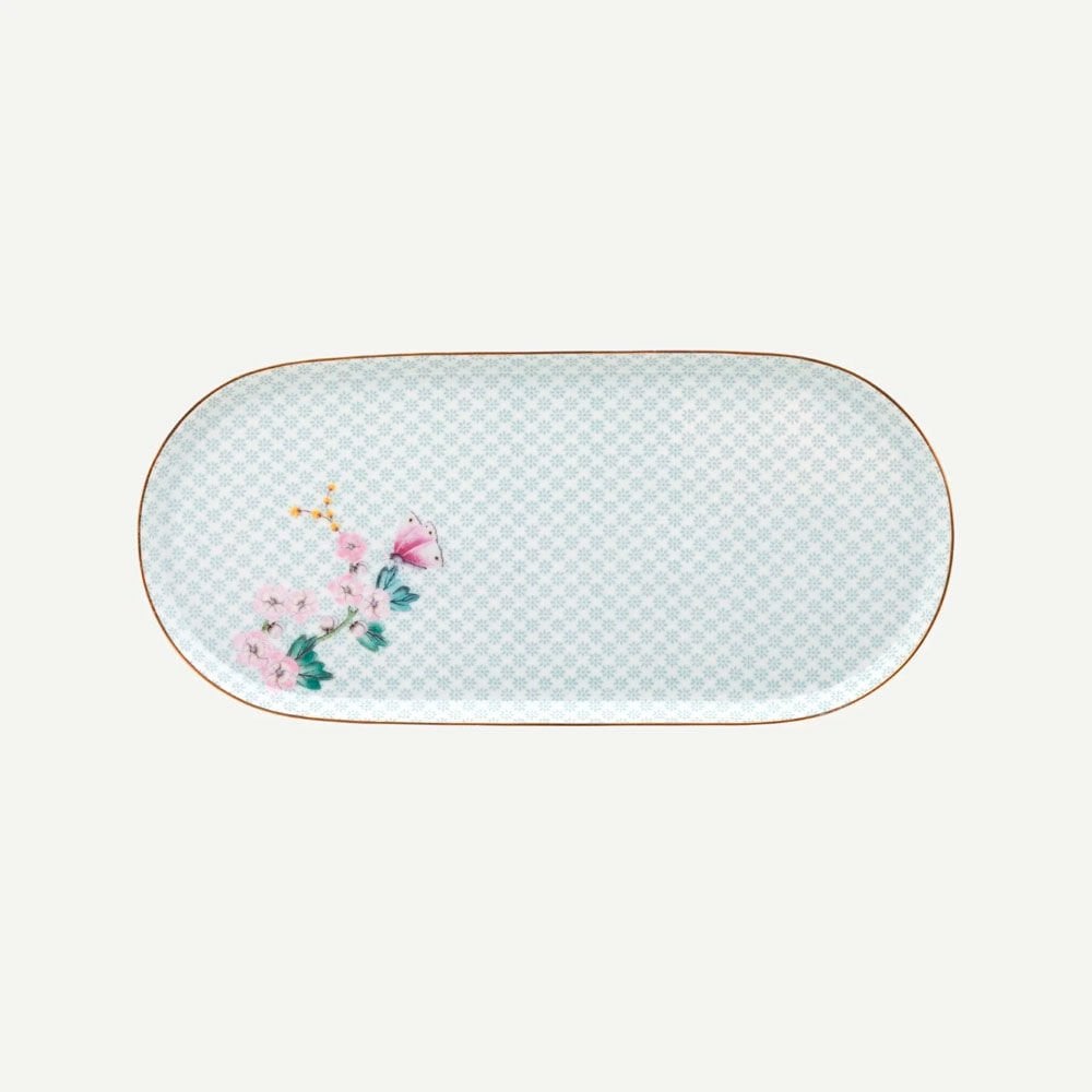 Beyaz Oval Servis Tabağı 25X12 cm. Blushing Birds Collection by Pip Studio
