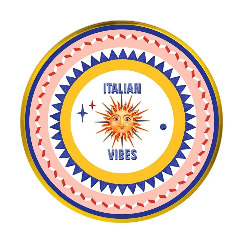 BaciMilano Dolce Vita Güneş Desenli Servis Tabağı 16 Cm