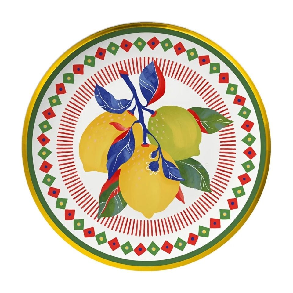 Baci Milano Dolce Vita Limon Desenli Servis Tabağı 16 Cm